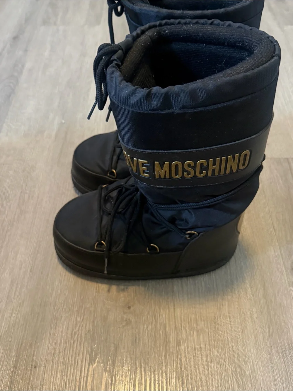 Love Moschino Black Logo Snow Boots - Sz 35-37| Cozy Winter Apres Ski